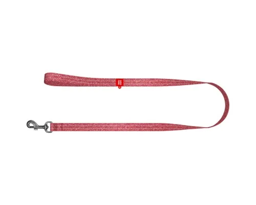 Поводок для собак WAUDOG Re-cotton светоотражающий L-XL Ш 25 мм Д 200 см красный (03203)