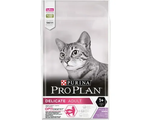 Сухой корм для кошек Purina Pro Plan Delicate Turkey со вкусом индейки 10 кг (7613033566509)