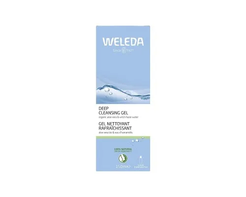 Гель для умывания Weleda Deep Cleansing Gel Для глубокой очистки кожи лица с органическим алоэ и гамамелисом 150 мл (4001638589611)