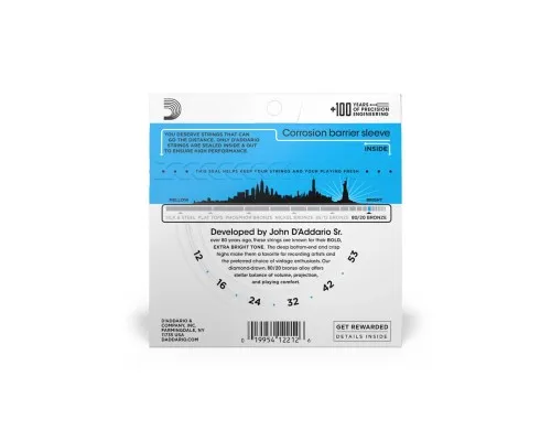 Струни для гітари D'Addario 80/20 Bronze Regular Light (12-53) (EJ11)