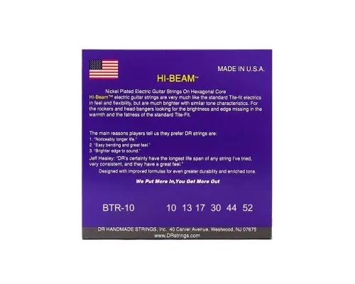Струни для гітари DR Strings HI-BEAM Electric - Big Heavy (10-52) (BTR-10)