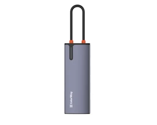 Порт-реплікатор ColorWay Docking Station USB-C 6-в-1 Type C PD 100W/USB3.0х3/USB2.0/RJ45 (CW-HUB03)