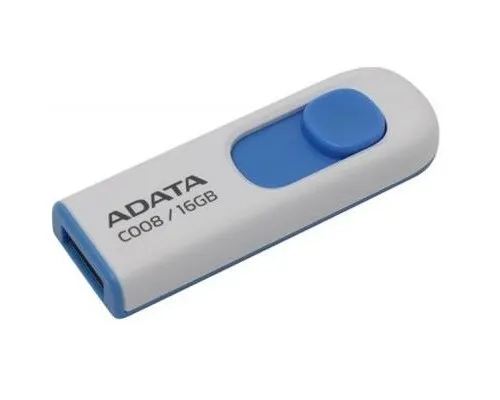 USB флеш накопичувач ADATA 16GB C008 White USB 2.0 (AC008-16G-RWE)