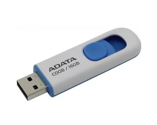 USB флеш накопичувач ADATA 16GB C008 White USB 2.0 (AC008-16G-RWE)