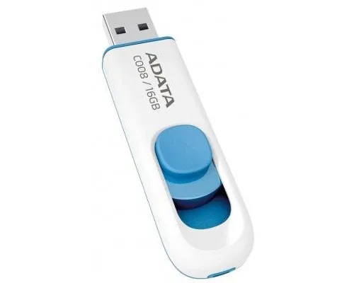 USB флеш накопичувач ADATA 16GB C008 White USB 2.0 (AC008-16G-RWE)