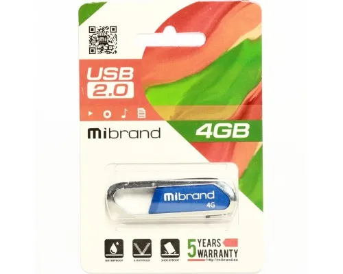 USB флеш накопитель Mibrand 4GB Aligator Blue USB 2.0 (MI2.0/AL4U7U)