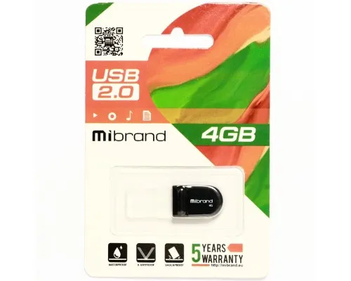 USB флеш накопичувач Mibrand 4GB Scorpio Black USB 2.0 (MI2.0/SC4M3B)