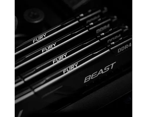 Модуль памяті для компютера DDR4 16GB (2x8GB) 2666 MHz Fury Beast Black Kingston Fury (ex.HyperX) (KF426C16BBK2/16)