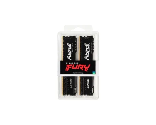 Модуль памяті для компютера DDR4 16GB (2x8GB) 2666 MHz Fury Beast Black Kingston Fury (ex.HyperX) (KF426C16BBK2/16)