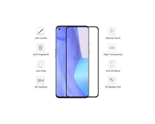 Скло захисне Drobak OnePlus 9R Black Frame A+ (474794)