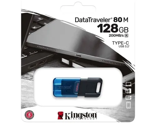 USB флеш накопитель Kingston DataTraveler 80 M Blue/Black (DT80M/128GB)