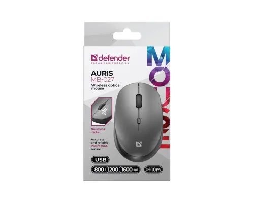 Мышка Defender Auris MB-027 Wireless Grey (52029)