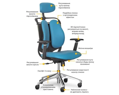 Офісне крісло Mealux Testa Duo Blue (Y-552 KBL Duo)