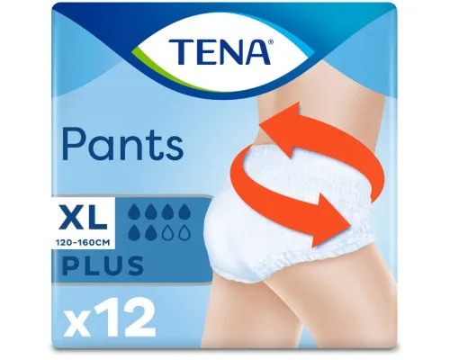 Підгузки для дорослих Tena Pants Plus XL 12 (7322541773643)