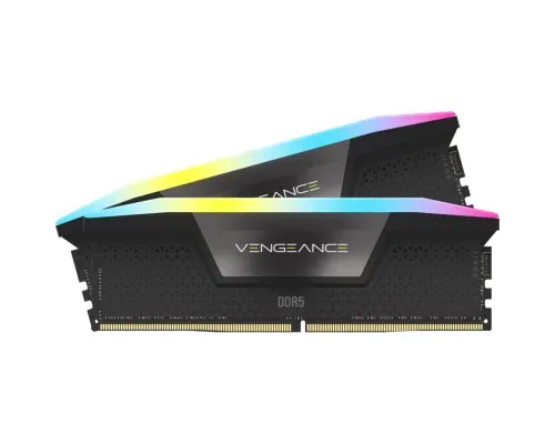 Модуль памяти для компьютера DDR5 96GB (2x48GB) 6400 MHz Vengeance RGB Black Corsair (CMH96GX5M2B6400C32)