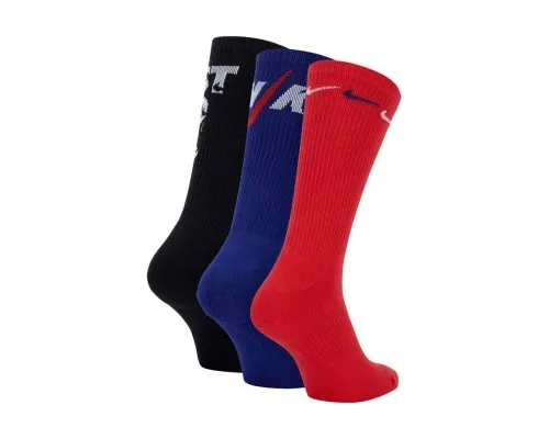 Шкарпетки Nike U NK EVERYDAY PLUS CUSH CREW DH3822-905 34-38 3 пари Чорний/Синій/Червонний (196148147346)