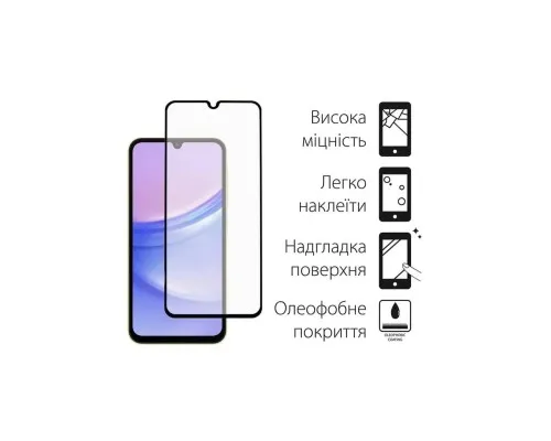 Чохол до мобільного телефона Dengos Kit for Samsung Galaxy A15 case + glass (Black) (DG-KM-69)