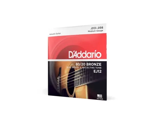 Струни для гітари D'Addario 80/20 Bronze Medium (13-56) (EJ12)