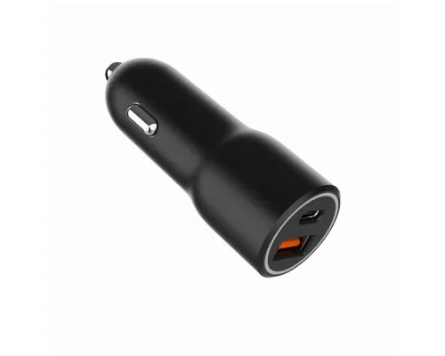 Зарядний пристрій Gembird 1xUSB-A (18W QC3.0) + 1xUSB-C (PD 20W) black (TA-UC-AC2PDQC38-CAR-01)