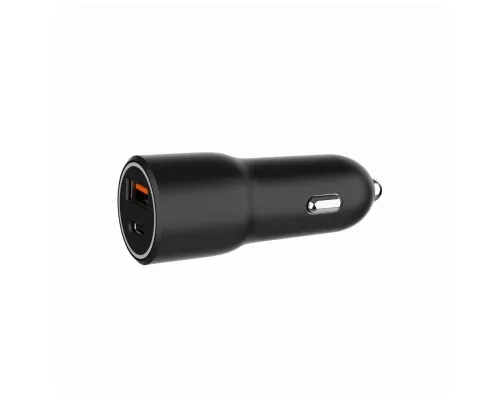 Зарядний пристрій Gembird 1xUSB-A (18W QC3.0) + 1xUSB-C (PD 20W) black (TA-UC-AC2PDQC38-CAR-01)