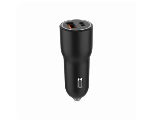 Зарядний пристрій Gembird 1xUSB-A (18W QC3.0) + 1xUSB-C (PD 20W) black (TA-UC-AC2PDQC38-CAR-01)