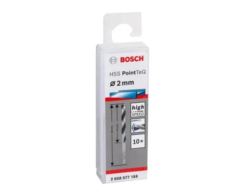 Свердло Bosch по металу HSS-PointTeQ, 2х24х49мм, 10шт (2.608.577.188)