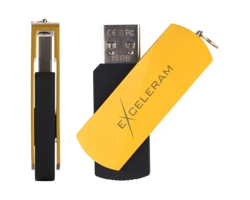 USB флеш накопичувач eXceleram 16GB P2 Series Yellow2/Black USB 3.1 Gen 1 (EXP2U3Y2B16)