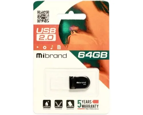 USB флеш накопичувач Mibrand 64GB Scorpio Black USB 2.0 (MI2.0/SC64M3B)