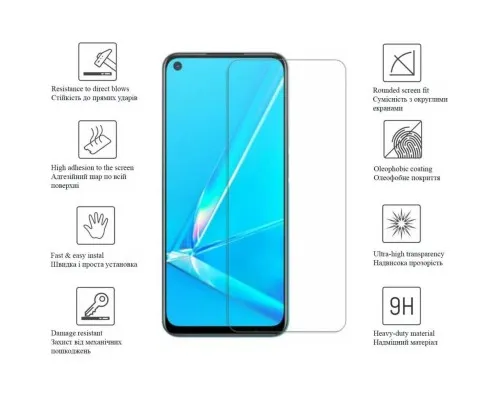 Скло захисне Drobak OPPO A76 (505042)
