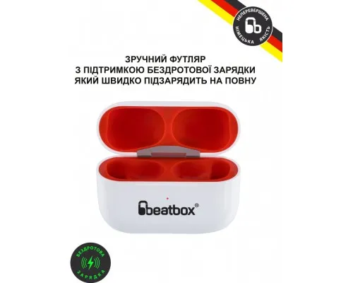 Наушники BeatBox PODS PRO 1 Wireless Charging White-Red (bbppro1wcwr)