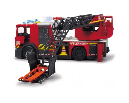 Спецтехніка Dickie Toys Пожежна машина Сканія з телескопічною драбиною, зі звуком і світловими ефектами 35 см (3716017)
