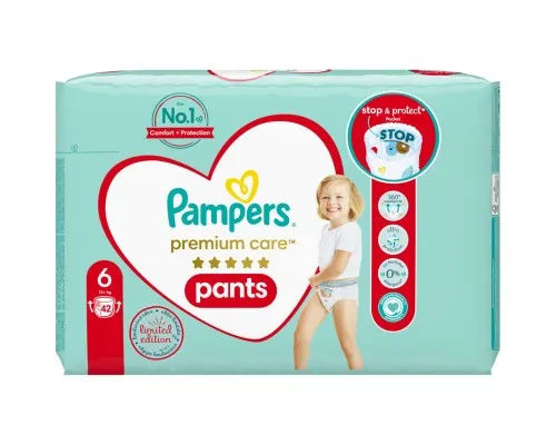 Подгузники Pampers Premium Care Pants Размер 6 (15+ кг) 42 шт (8001841325545)