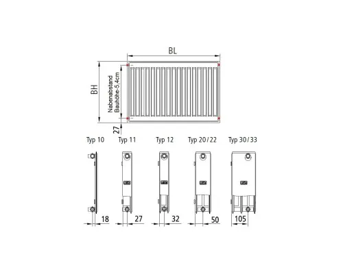Радіатор опалення Kermi Profil-K, FKO, 11 тип, 400x2600мм (FK0110426W02)