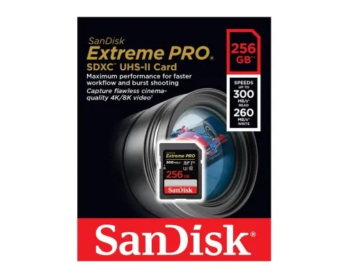 Карта памяти SanDisk 256GB SD class 10 UHS-I U3 V30 Extreme PRO (SDSDXDK-256G-GN4IN)
