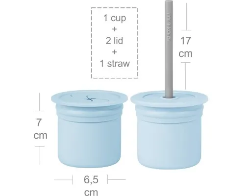 Поильник-непроливайка MinikOiOi Sip+Snack - Mineral Blue / Powder Grey (101100109)