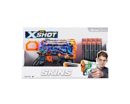 Игрушечное оружие Zuru X-Shot Быстрострельный бластер Skins Menace Spray Tag (8 патронов) (36515D)