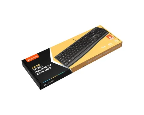 Клавиатура Canyon KB-50 Slim USB UA Black (CNE-CKEY5)