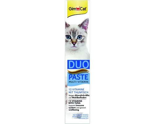 Паста для животных GimCat DUO PASTE Multi-vitamin 12 vitamins with tuna 12 витаминов и тунец 50 г (4002064421858)