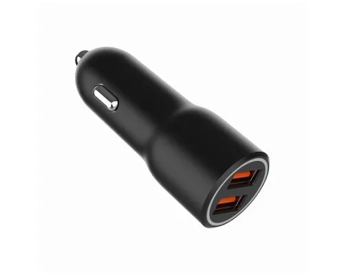 Зарядний пристрій Gembird 2xUSB-A (18W QC3.0) black (TA-UC-A2QC36-CAR-01)