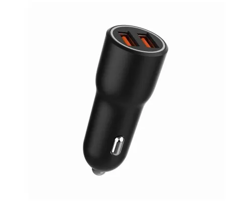 Зарядное устройство Gembird 2xUSB-A (18W QC3.0) black (TA-UC-A2QC36-CAR-01)