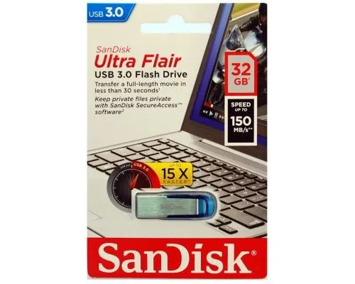 USB флеш накопитель SanDisk 32GB Ultra Flair Blue USB 3.0 (SDCZ73-032G-G46B)