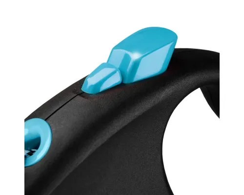 Поводок для собак Flexi Black Design М тросик 5 м (голубой) (4000498033432)