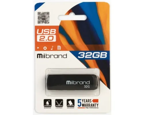 USB флеш накопитель Mibrand 32GB Mink Black USB 2.0 (MI2.0/MI32P4B)