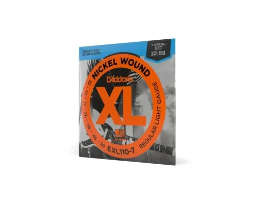 Струни для гітари D'Addario XL Nickel Wound Regular Light 7-String (10-59) (EXL110-7)
