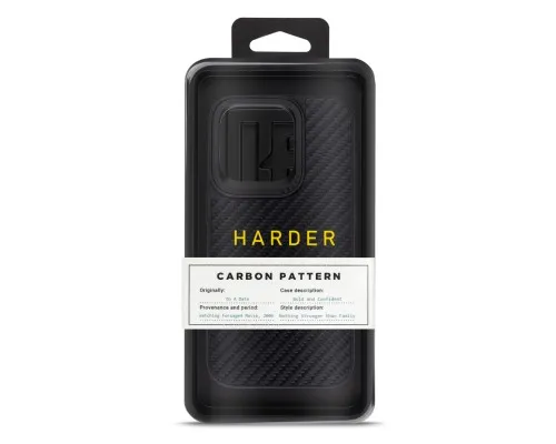 Чохол до мобільного телефона Harder Carbon Pattern Apple iPhone 14 Pro Black (ARM76779)