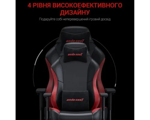 Крісло ігрове Anda Seat Luna Color PVC Size L Black/Red (AD18-48-BR-PV)