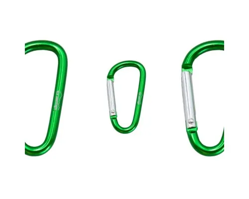 Карабін туристичний Tramp Набір 10 шт без муфти 5 cм Green (UTRA-298-green)