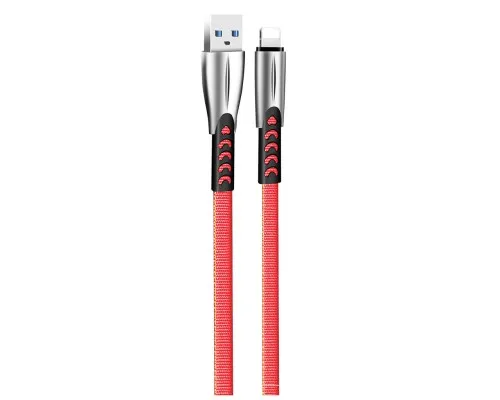 Дата кабель USB 2.0 AM to Lightning 1.0m zinc alloy red ColorWay (CW-CBUL010-RD)