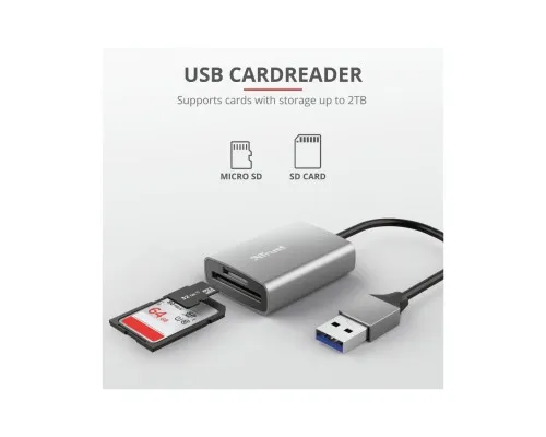 Считыватель флеш-карт Trust Dalyx Fast USB 3.2 Card reader (24135)