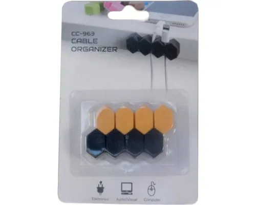 Тримач для кабелю Extradigital CC-963 Cable Clips, Black/Orange (KBC1804)